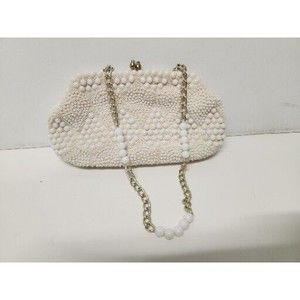 Vintage John Wind Beaded Ivory Purse